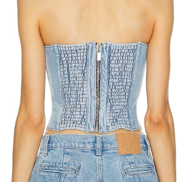 Magda Butrym DENIM STRAPLESS CORSET TOP - Picture 2 of 2